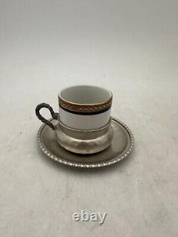 Lavorazione Mano 6 Espresso Cappuccino Cups & Saucers with Sugar Bowl (AN 8017)