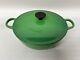 Le Creuset Casserole Soup Bowl Dish Cast Iron Green 22