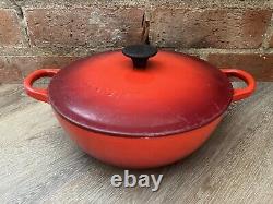 Le Creuset Casserole Soup Bowl Dish Cast Iron Red 22