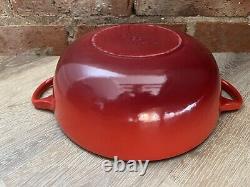 Le Creuset Casserole Soup Bowl Dish Cast Iron Red 22