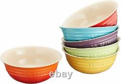 Le Creuset Cereal Bowl 460ml Rainbow 6 Color Set Stoneware Japan New