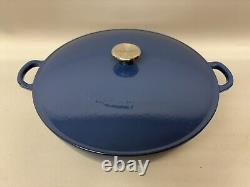 Le Creuset Large Casserole Soup Bowl Dish Cast Iron Blue 32