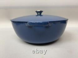 Le Creuset Large Casserole Soup Bowl Dish Cast Iron Blue 32