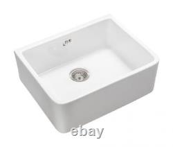 Leisure Belfast Single Bowl Ceramic Sink CBL595WH 60cm Incl Chrome Waste Kit