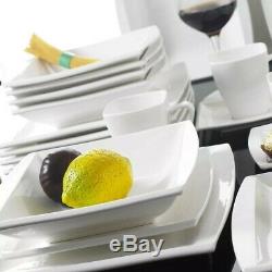 MALACASA Blance 60PCS Ceramic Porcelain Dinner Dinnerware Set Plate Bowls Mugs