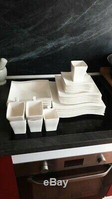 MALACASA ELISA 30PCS Ceramic Porcelain Dinner Kitchen Dinnerware Set Plate Bowls