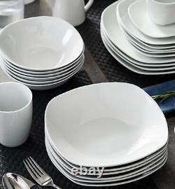 MALACASA ELISA 50PCS Ceramic Porcelain Dinner Kitchen Dinnerware Set Plate Bowls
