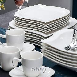 MALACASA Elvira 36 Kitchen Dinnerware Set Plates Cereal Bowl Coffee Cups Saucers