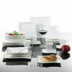 MALACASA FLORA Ivory White Porcelain Tableware Set Kitchen Dinner Plate Bowl Mug