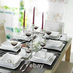 MALACASA FLORA Ivory White Porcelain Tableware Set Kitchen Dinner Plate Bowl Mug