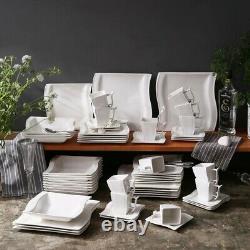 MALACASA FLORA White 60PCS Dinner Set Porcelain Kitchen Dinnerware Plate Mugs