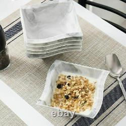 MALACASA Flora 32pc Grey Dinner Set Porcelain Mugs Dining Desssert Plate Bowls