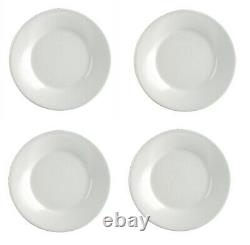MELAMINE Set of 4 Dinner Plates, LARGE SIZE 27 X 2.7CM, HEAVY WT WHITE ROUND