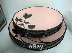 Mary Kay Ceramic Pink Black Dinnerware Plates Bowls Mugs Vintage 2008 In Box
