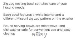 Missoni For Target 3 Pcs Zig Zag Nesting Ceramic Bowl