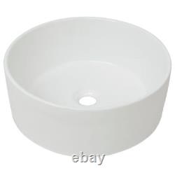 Modern Bathroom Ceramic Sink Basin Washing Bowl with Overflow Hole Round Toilet