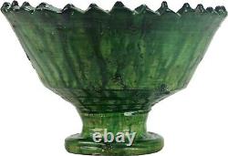 Moroccan Mashatia Green high Bowl Authentic Tamegroute Bowl