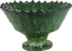 Moroccan Mashatia Green high Bowl Authentic Tamegroute Bowl
