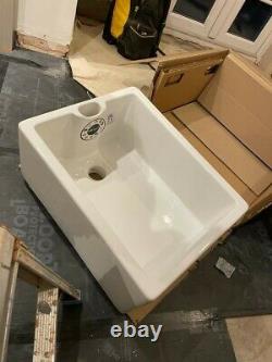 New Lamona White Ceramic Belfast 1.0 Bowl Sink with slight marks L595mm x W460mm