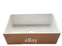 New Large 760 Ceramic Belfast Kitchen Sink 1.0 Bowl White 760x460x255 + Waste
