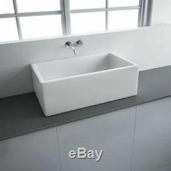 New Large 840 Ceramic Belfast Kitchen Sink 1.0 Bowl White 840x460x255 + Waste