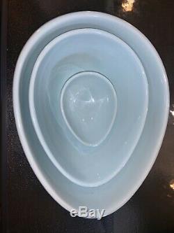 Nigella Lawson Egg Shaped Ceramic Mixing Nesting Bowls Robins Egg Blue Set of 3