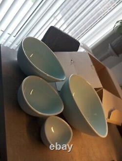 Nigella Lawson Living Kitchen Set of 4 Mixing Bowls, Duck Egg Blue RARE 2002 ED