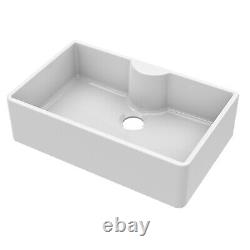 Nuie Butler Fireclay Kitchen Sink with TL 1.0 Bowl 795mm L x 500mm W White