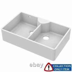 Nuie Fireclay White Ceramic 2.0 Bowl Butler Kitchen Sink BU121AS36D