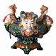 Ornamental Bowl Baroque Grotesque Mask Majolica Vase Antique Jardiniere China