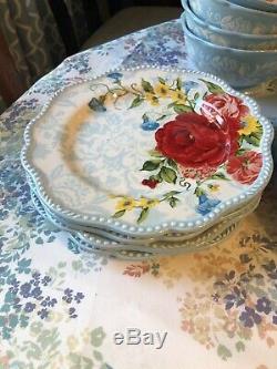 Pioneer Woman Sweet Rose 12 Pc Place Setting 4 Dinner 4 Salad 4 Bowls NEW