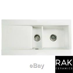 RAK Ceramics Gourmet Dream Sink 1 Reversible 1.5 Bowl White Ceramic Kitchen Sink