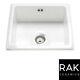 RAK Ceramics Gourmet Sink 6 Inset/Undermount 1.0 Bowl White Ceramic Kitchen Sink