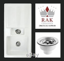 RAK Ceramics New Gourmet Sink 1 Reversible 1.5 Bowl White Ceramic Kitchen Sink
