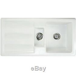 RAK Gourmet 1 Ceramic Kitchen Sink 1.5 Bowl 1010mm L x 510mm W White