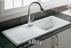 RAK New Gourmet 4 Single Bowl Fireclay Inset Ceramic Kitchen Sink waste included