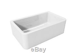 RAK New York 600 1.0 Bowl White Ceramic Belfast Kitchen Sink 600x390