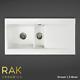 RAK White 1.5 Bowl and Half Ceramic Dream Kitchen Sink Modern Reversible Drainer