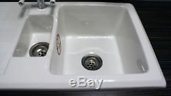 Rak Ceramics 1.5 Bowl Ceramic Kitchen Sink with Waste White 20 Year Guarantee