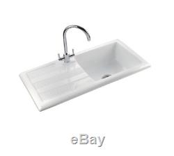 RangeMaster CPL10101 Fireclay Single Bowl Ceramic Sink with Left Hand Drainer