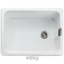 Rangemaster Belfast 1.0 Bowl White Ceramic Kitchen Sink CCBL595WH/