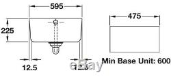 Rangemaster CBL595WH Belfast 60cm Single Bowl Ceramic Sink Incl Chrome Waste Kit