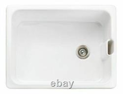 Rangemaster CFBL595WH Single Bowl Ceramic Sink White