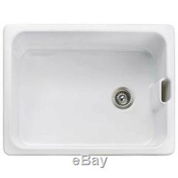 Rangemaster Farmhouse Belfast 1.0 Bowl White Ceramic Kitchen Sink CFBL595WH/