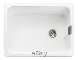 Rangemaster Farmhouse Belfast CFBL595WH Single Bowl Ceramic Sink & Waste Kit