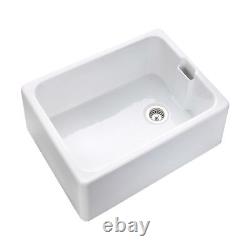 Rangemaster Farmhouse Belfast Kitchen Sink Single Bowl Ceramic White FREE Waste