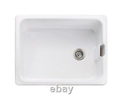 Rangemaster Farmhouse Belfast Kitchen Sink Single Bowl Ceramic White FREE Waste