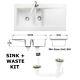 Rangemaster Nevada 1.0 / 1.5 Bowl Fire-Clay Ceramic Kitchen Sink + Waste Kit