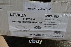 Rangemaster Nevada Single Bowl Ceramic Sink Black Left Hand Drainer CNV1LBL