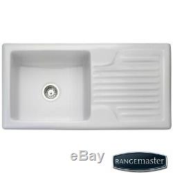 Rangemaster Rustique 1.0 Bowl White Ceramic Kitchen Sink Rh